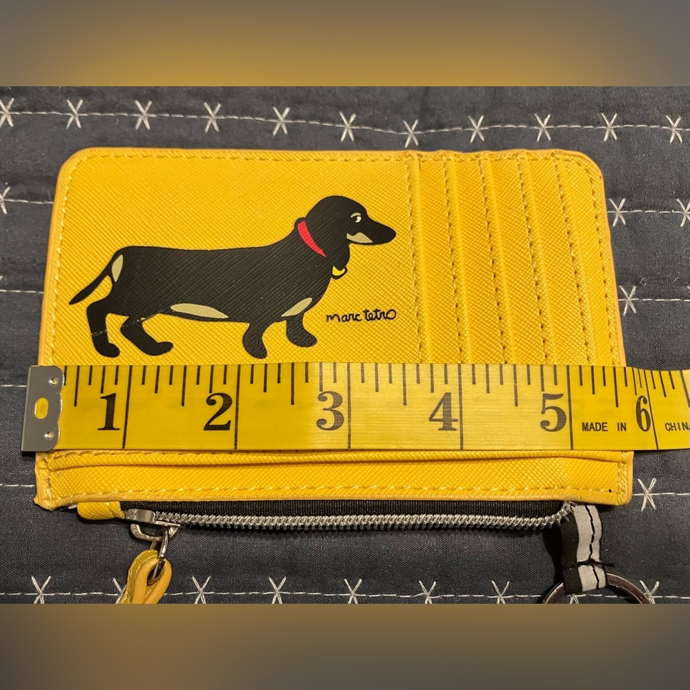 Yellow Dachshund Graphic Tote Bag with Wallet and Wristlet - Picture 8 of 11